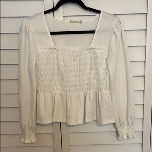 Altar'd State Medium White long Sleeve Rouched